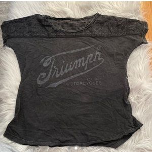 Lucky brand Triumph motorcycle t shirt with mesh